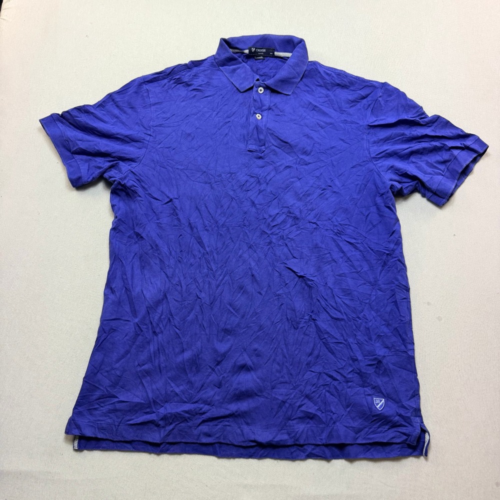 Cremieux Polo Shirt Mens Large Blue Excellent Short Sleeve Classic Fit Pique